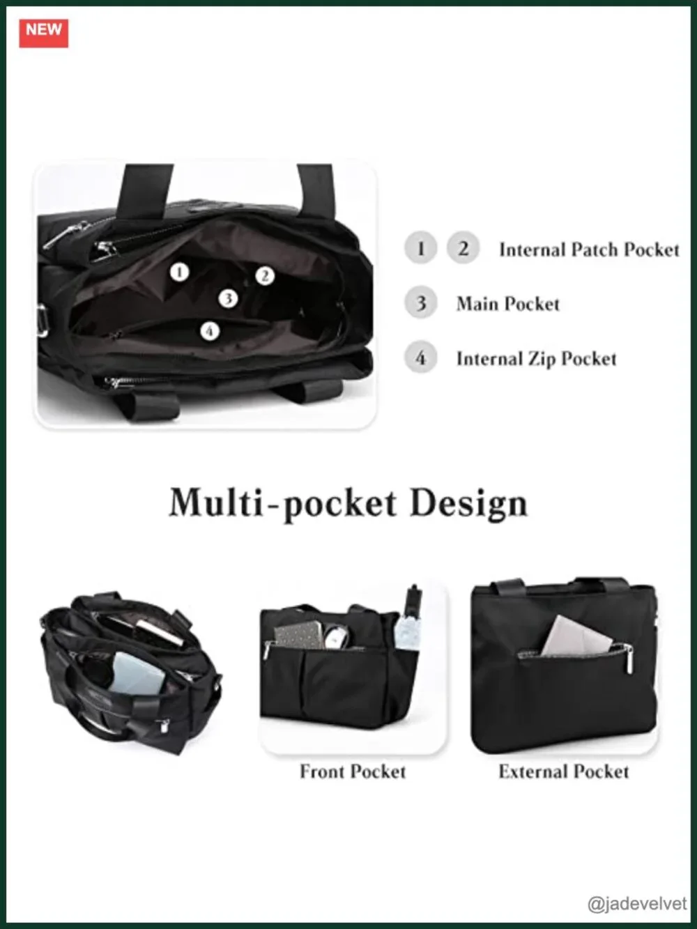 Nylon Multi-pocket Crossbody Bag Tote Satchel Travel Work